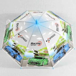 Детски чадър за дъжд  Спортни коли, със свирка, 8 ребра