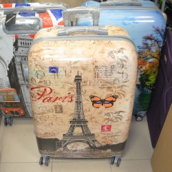 Куфар на колелца голям 75см./48см./28 см. нечуплив с картинка Айфелова кула Париж