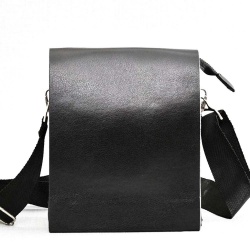 Черна мъжка чанта от изкуствена кожа