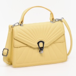 Малка дамска чанта за през рамо стилен модел жълта