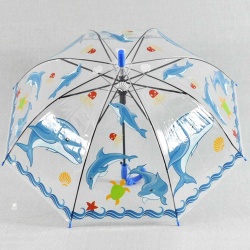 Детски чадър за дъжд Делфини, със свирка, 8 ребра