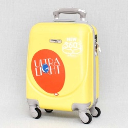 Куфар за ръчен багаж 46/30/20 см със свалящи се колелца 40/30/20 см жълт