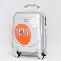 Куфар за ръчен багаж 46/30/20 см със свалящи се колелца 40/30/20 см сребрист