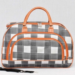 Пътна чанта Сиви квадрати от еко кожа нов модел 53/33/22 см  