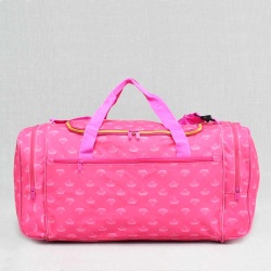 Сак / пътна чанта за багаж от здрав плат, ефектен розов десен, 60/30/38см