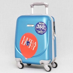 Куфар за ръчен багаж 46/30/20 см със свалящи се колелца 40/30/20 см светло син