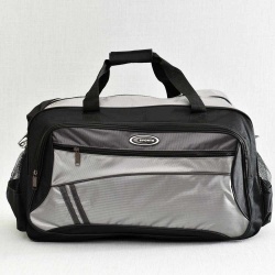 Сак, пътна чанта 30/53/23 см, с много външни джобове, черен със сиво