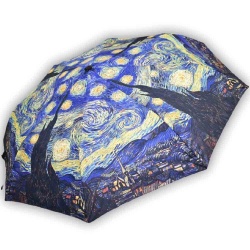 Дамски чадър за дъжд с десен от картина на Ван Гог, автоматичен