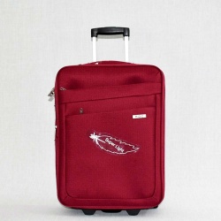 Куфар на колелца за ръчен багаж Wizz Air и Ryanair 55/40/20+5, с външни джобове, червен