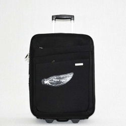 Куфар на колелца за ръчен багаж Wizz Air и Ryanair 55/40/20+5, с външни джобове, черен