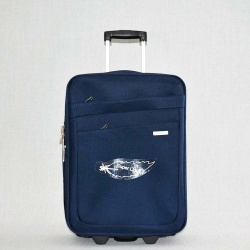 Куфар на колелца за ръчен багаж Wizz Air и Ryanair 55/40/20+5, с външни джобове, тъмно син