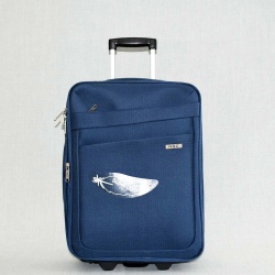 Куфар на колелца за ръчен багаж Wizz Air и Ryanair 55/40/20+5, с външни джобове, син