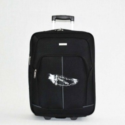 Куфар на колелца за ръчен багаж Wizz Air и Ryanair 55/40/20+5 с телескопична дръжка черен