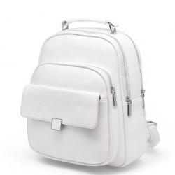 Дамска раница/чанта от еко кожа с много отделения спортно-елегантен модел бяла