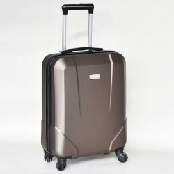 Куфар за ръчен багаж твърд ABS с колелца за RAYANAIR и WIZZAIR 54/38/20 см кафяв