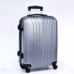 Куфар за ръчен багаж, 55/40/20 см, със свалящи се колелца 50/40/20 см, тъмно сребрист