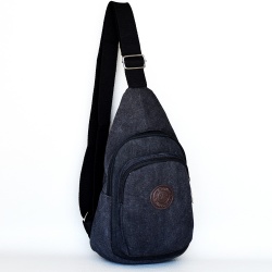 Мъжка чанта-раница за през гърди,рамо или гръб от брезент тъмно сива