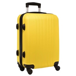 Куфар за ръчен багаж 55/40/20 см със свалящи се колелца 50/40/20 см жълт