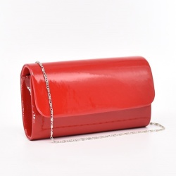 Официална лачена дамска чанта от еко кожа българска червена
