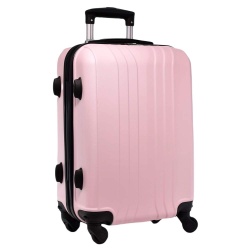 Куфар за ръчен багаж 55/40/20 см със свалящи се колелца 50/40/20 см светло розов