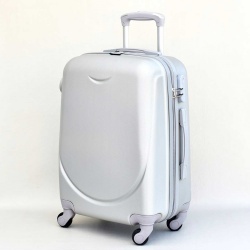Куфар за ръчен багаж, 55/35/24 см, със свалящи се колелца 50/35/24 см, сребрист