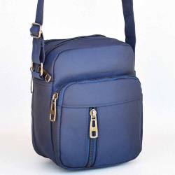 Мъжки чанти от плат: Мъжка чанта от непромокаем плат с къса и дълга дръжка, всекидневен модел, синя