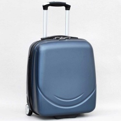 Твърд куфар ABS, малък, 45/35/20 см, с две колелца, тъмно син