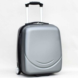 Твърд куфар ABS, малък, 45/35/20 см, с две колелца, тъмно сив