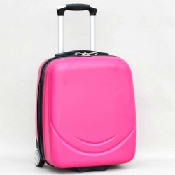 Твърд куфар ABS, малък, 45/35/20 см, с две колелца, тъмно розов