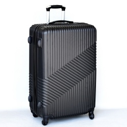 Куфар с колелца от ABS твърд голям с релефно оребряване четири колелца 76/46/26 см