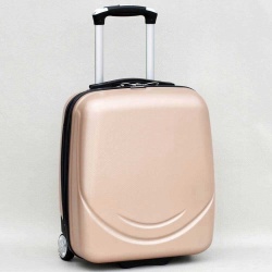 Твърд куфар ABS, малък, 45/35/20 см, с две колелца, златист