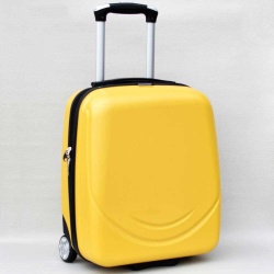 Твърд куфар ABS, малък, 45/35/20 см, с две колелца, жълт