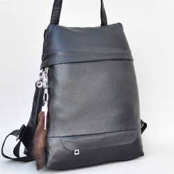 Дамска раница-чанта от висококачествена еко кожа 2в1, изчистен модел