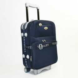 Куфар за ръчен багаж Wizz Air 55/40/20+5 с 3 силиконови колелца и код, син