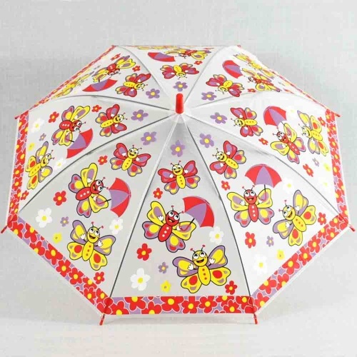 Детски чадър за дъжд Пеперуди, със свирка, 8 ребра