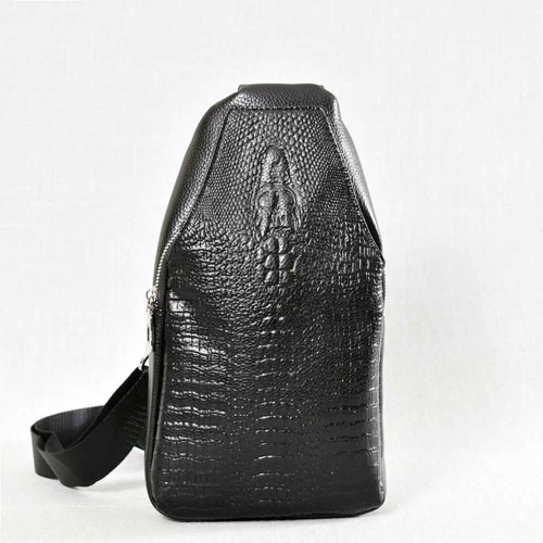 Мъжка чанта раница за през гърди, на рамо или гръб от еко кожа с крокодил