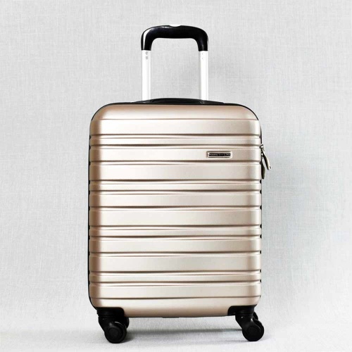 Куфар за ръчен багаж твърд ABS с колелца за RAYANAIR и WIZZAIR 54/38/20 см, шампанско