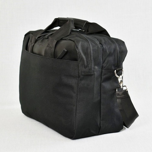 Авио чанта от текстил с гайка за закачане към дръжка на куфар 30/40/17 см, черна