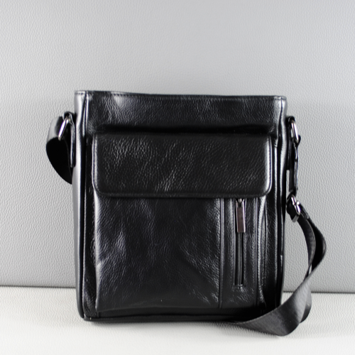 Мъжка чанта от естествена кожа нов модел допълнителни джобове с дълга дръжка