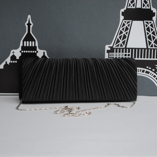 Клъч - официална дамска чанта от плат черен