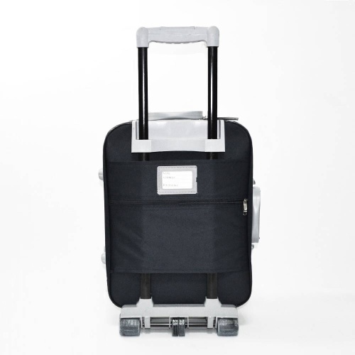 Куфар за ръчен багаж Wizz Air 55/40/20+5 с 3 силиконови колелца и код, черен