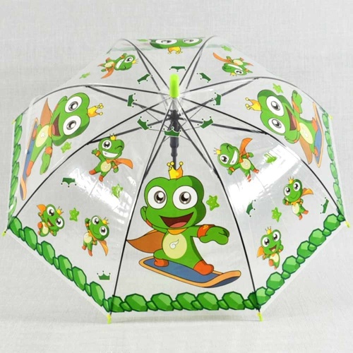 Детски чадър за дъжд Жабчета, със свирка, 8 ребра