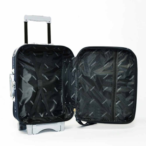 Куфар за ръчен багаж Wizz Air 55/40/20+5 с 3 силиконови колелца и код, черен