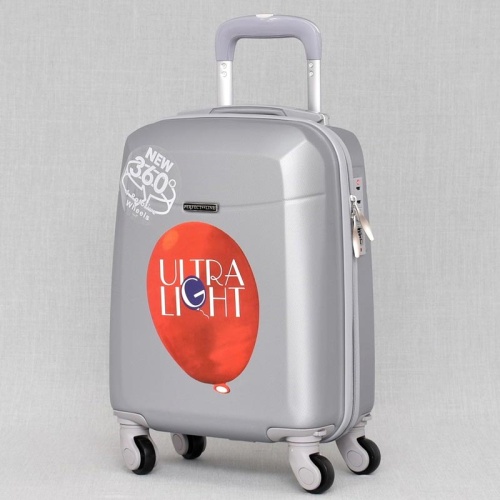 Куфар за ръчен багаж 50/30/20 см със свалящи се колелца 40/30/20 см светло сив