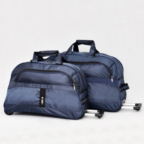 Пътни чанти с теглич и колела от здрав плат сини