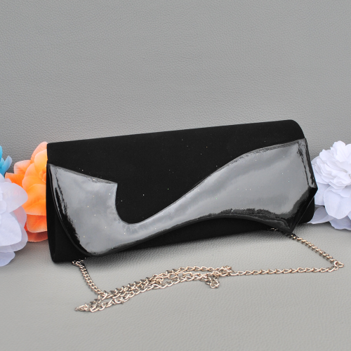 Бална дамска чанта клъч, тип плик с ефектен капак