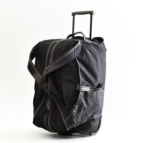 Сак за ръчен багаж с колелца 48/30/27 см, от здрава непромокаема материя, черен