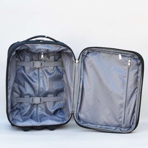 Куфар на колелца за ръчен багаж Wizz Air и Ryanair 55/40/20+5 с телескопична дръжка тъмно сив