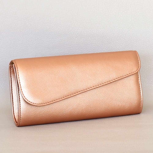 Клъч, тип плик-официална дамска чанта, българска розово злато