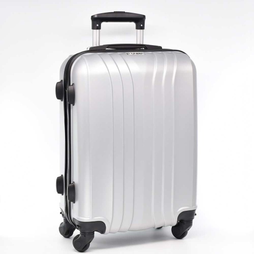 Куфар за ръчен багаж 55/40/20 см със свалящи се колелца 50/40/20 см сребърен